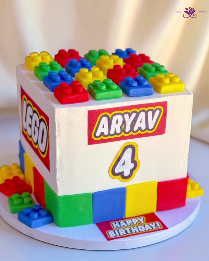 Colourful LEGO-inspired Building Blocks Birthday Cake