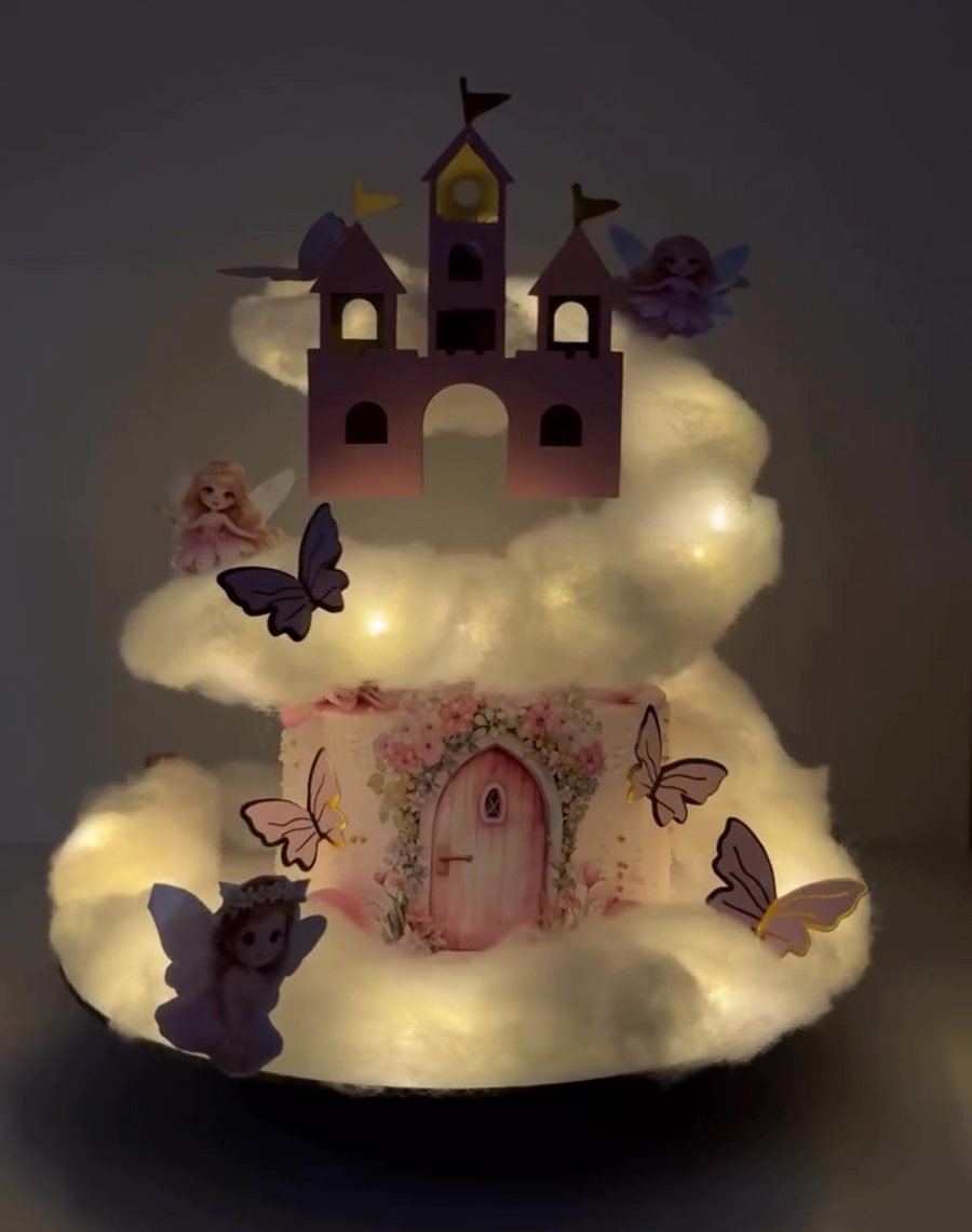 Rotating Fairy Castle Cloud Cake
