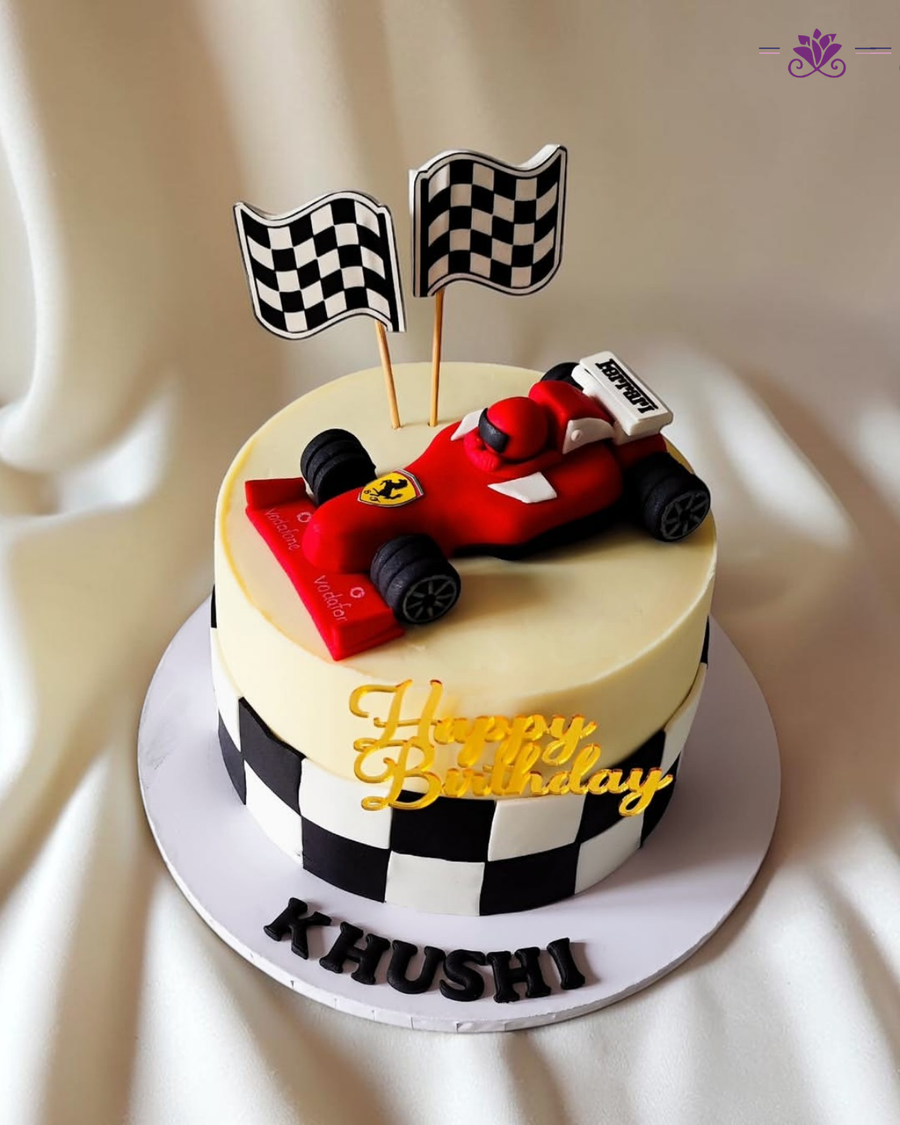 Formula 1 Racing Car Theme Cake