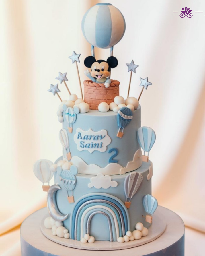 Hot Air Balloon Mickey Mouse Birthday Cake