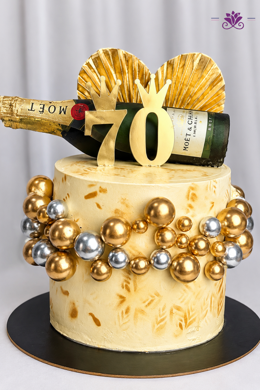 Champagne & Spheres Milestone Cake for Men