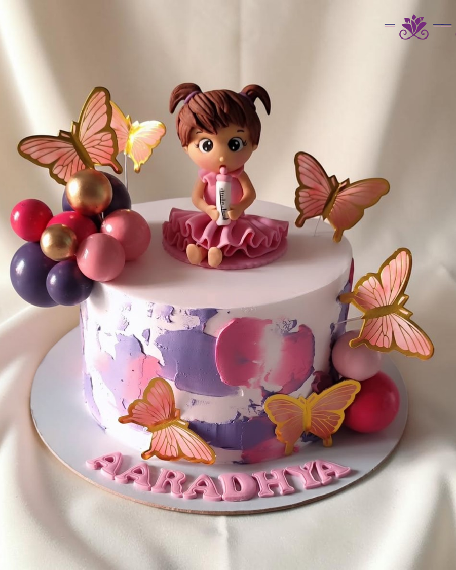 Pink Butterfly Princess Birthday Cake