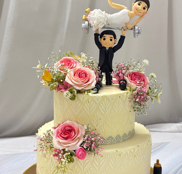 Luxury Gymnastics & Fitness Floral Birthday Cake