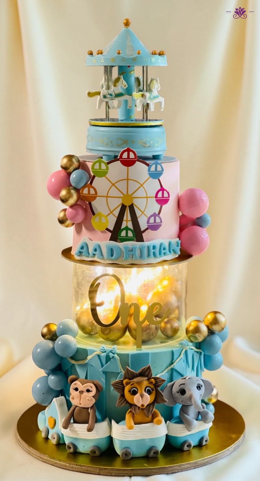 Luxury Carnival Carousel 1st Birthday Cake