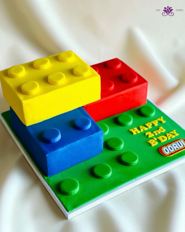 LEGO-inspired birthday cake