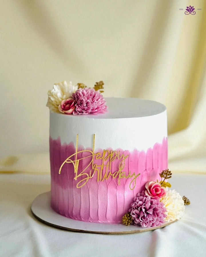 Blush Bloom Birthday Cake