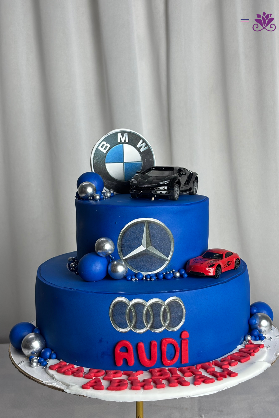 BMW Mercedes Audi 2-Tier Birthday Cake
