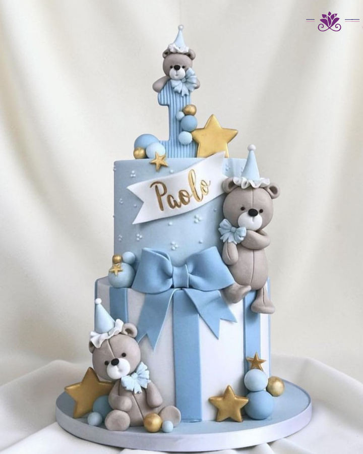 Luxury Teddy Bear Birthday Cake