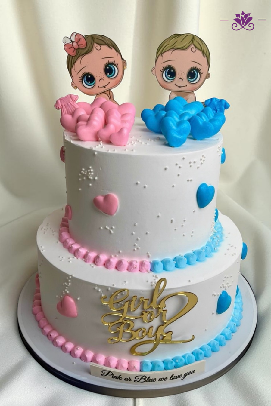 Pink And Blue Gender Reveal Cake