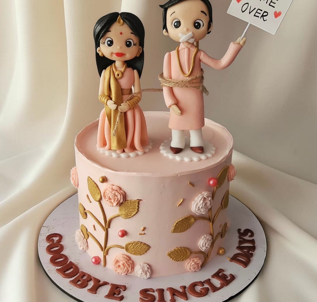 Bride & Groom Pre Wedding Celebration Cake