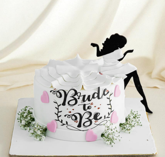 Elegant Bride to Be Silhouette Cake
