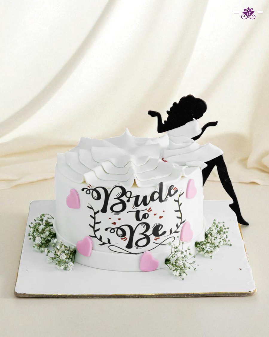 Elegant Bride to Be Silhouette Cake