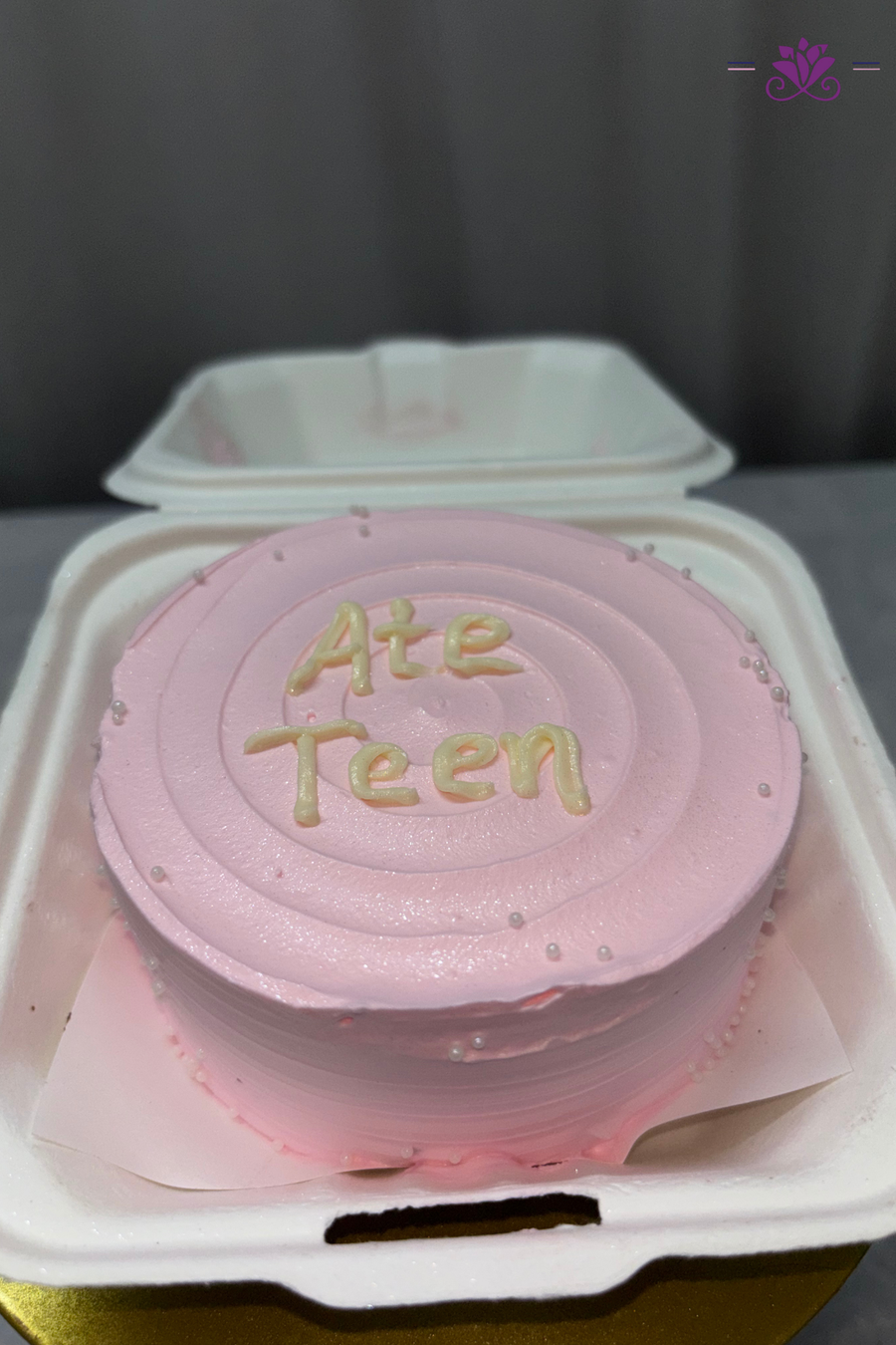 "Ate Teen" Pastel Pink Korean Bento Birthday Cake