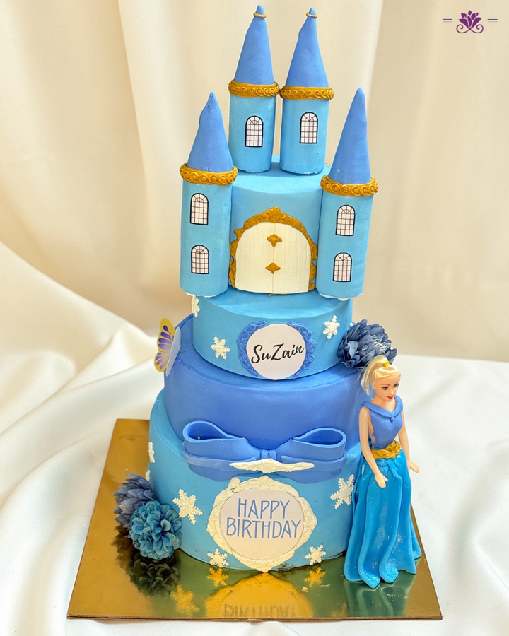 Princess Castle Theme Birthday Cake