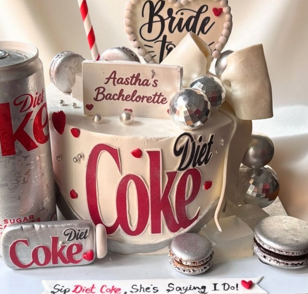 Diet Coke-themed bachelorette cake