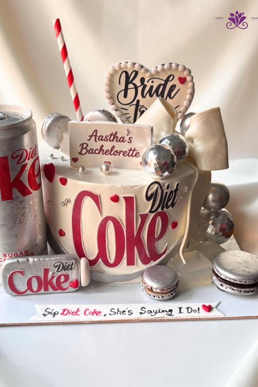 Diet Coke-themed bachelorette cake