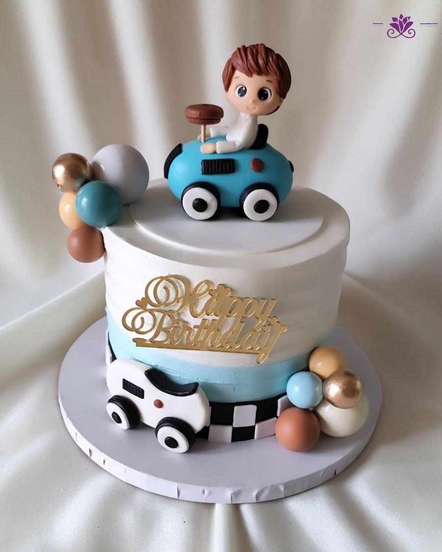 Little Racer Car Theme Cake