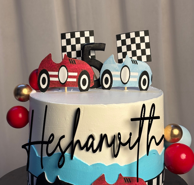 Checkered Flag 5th Birthday Cake