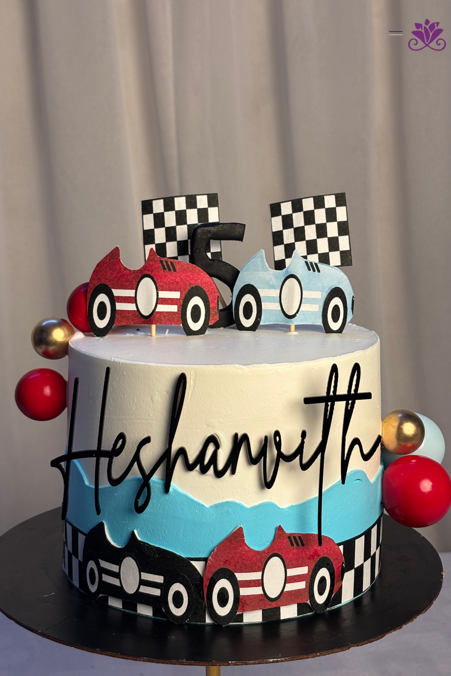 Checkered Flag 5th Birthday Cake