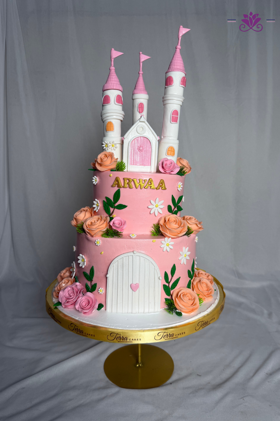 Whimsical Daisy & Rose Fairytale Palace Cake