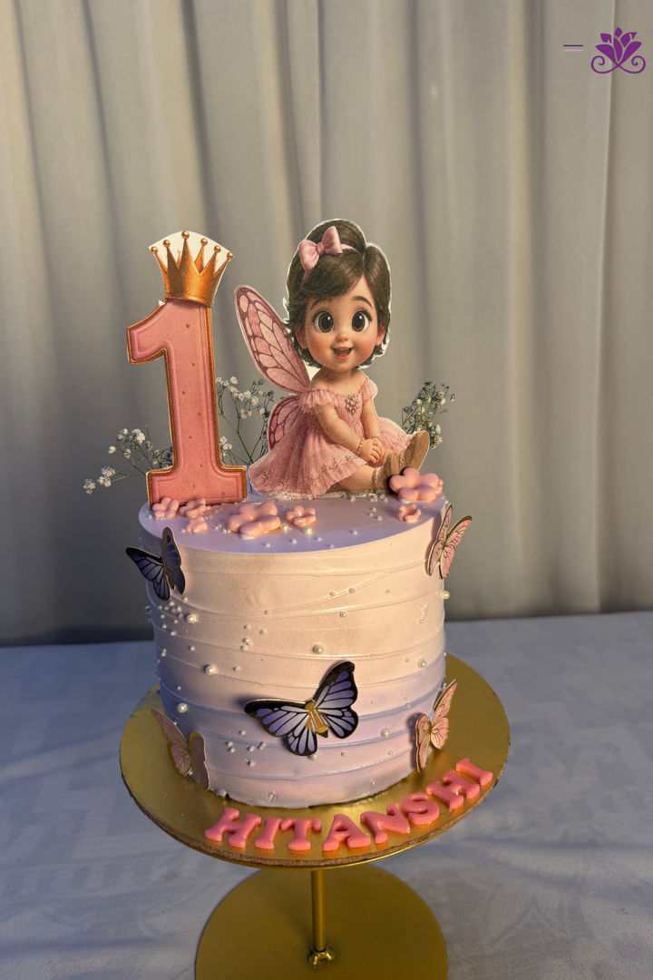 Enchanted  pastel Lavender Butterfly Fairy Birthday Cake