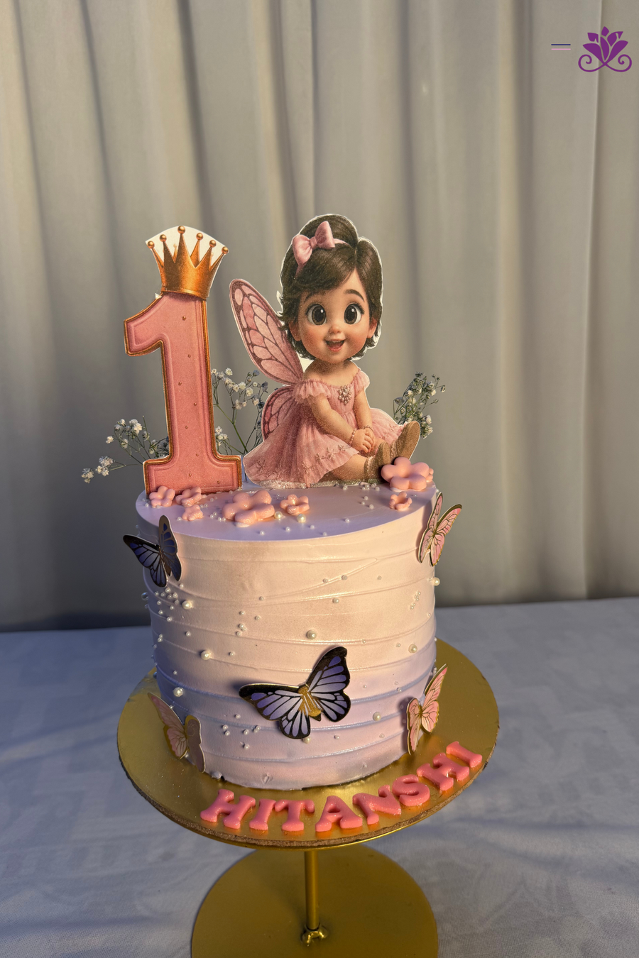 Enchanted  pastel Lavender Butterfly Fairy Birthday Cake