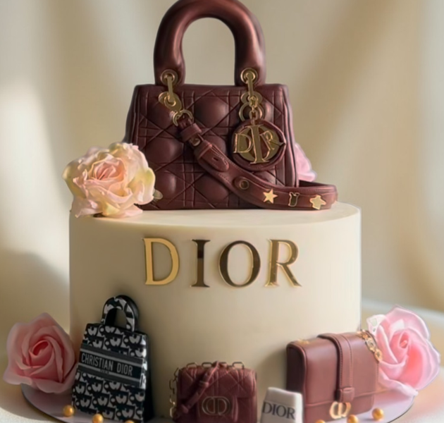 Luxury Dior Inspired Handbag Designer Cake with Fashion Theme