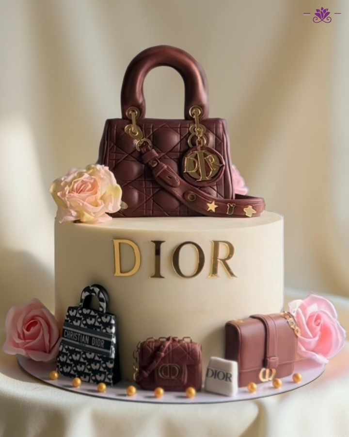 Luxury Dior Inspired Handbag Designer Cake with Fashion Theme