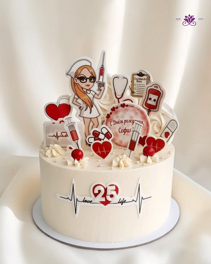 Doctor & Nurse Theme Cake | Medical Professional Celebration Cake