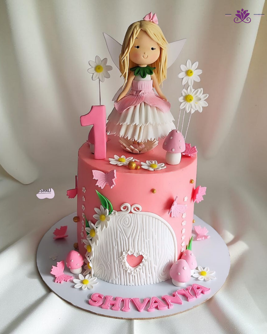 Enchanted Fairy Garden 1st Birthday Cake