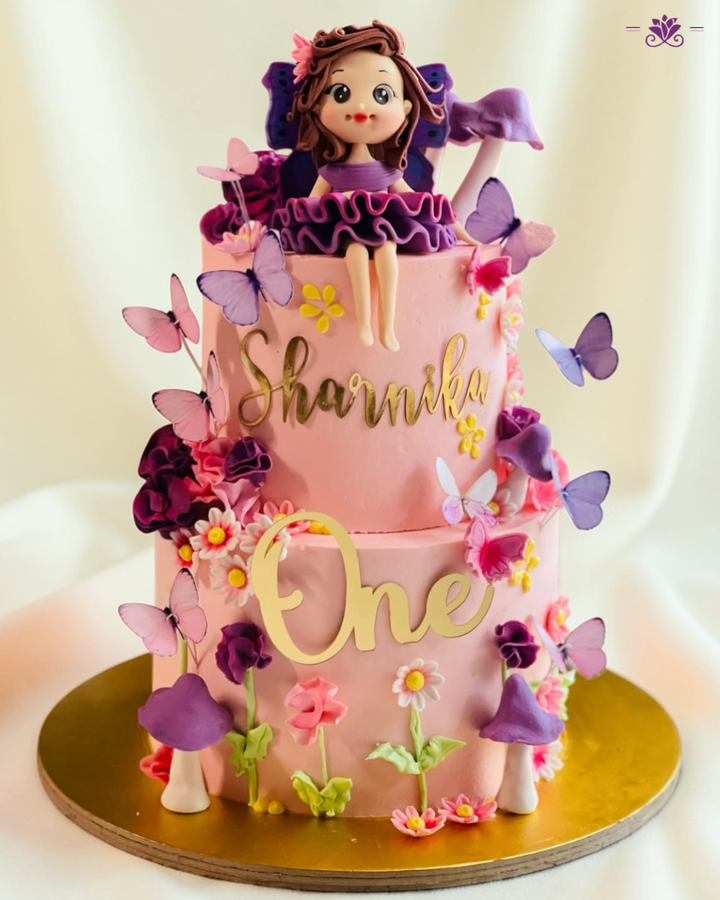 Fairy Doll First Birthday Theme Cake