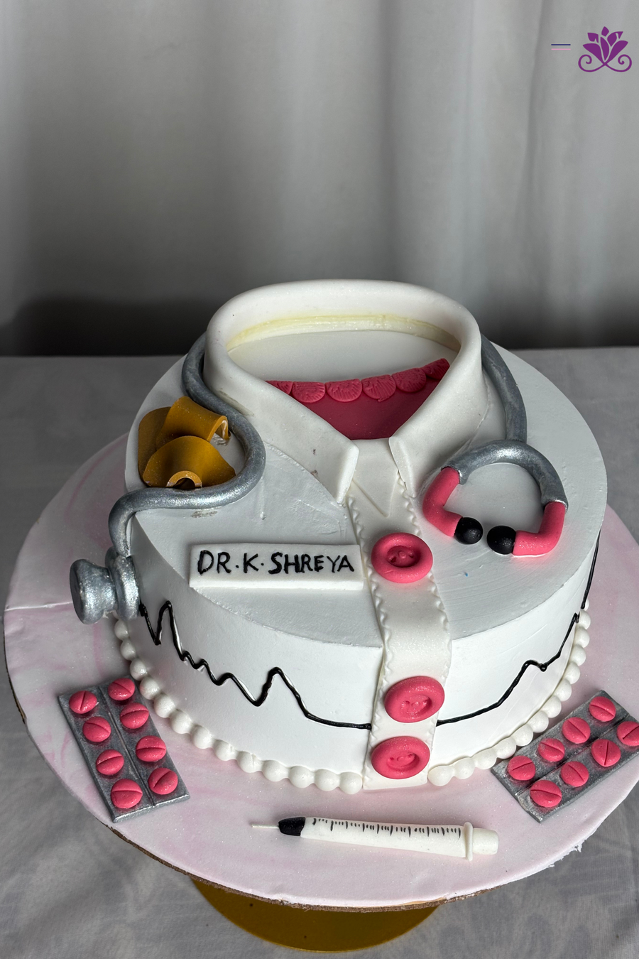 Doctor’s White Coat & Stethoscope Medical Celebration Cake