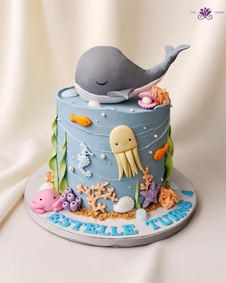 Whale Under The Sea Birthday Cake