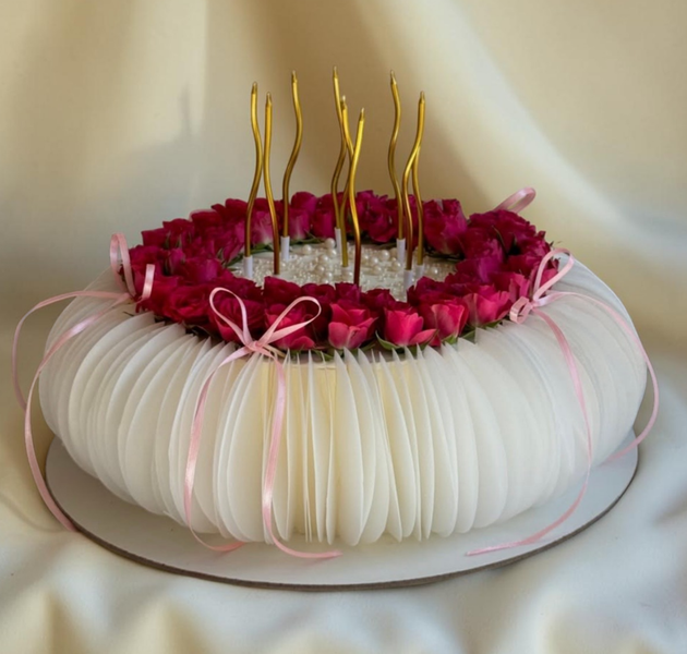 Elegant Rose Petal Designer Birthday Cake