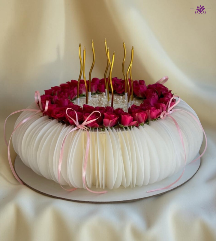 Elegant Rose Petal Designer Birthday Cake
