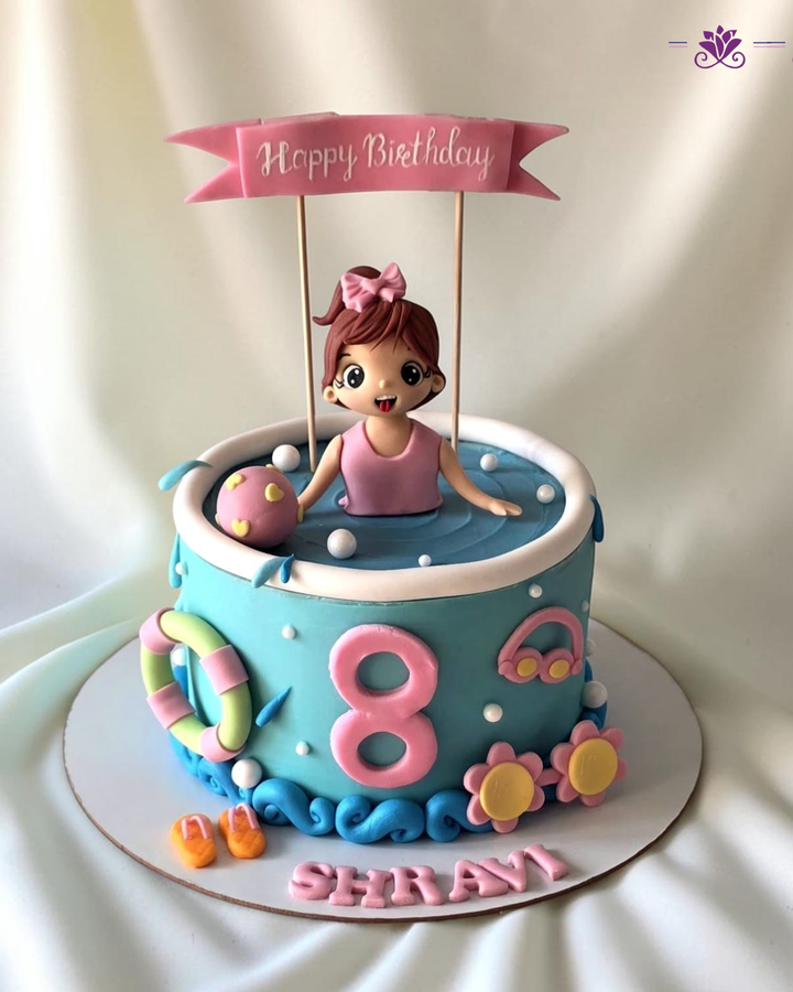 Swimming Pool Theme Birthday Cake