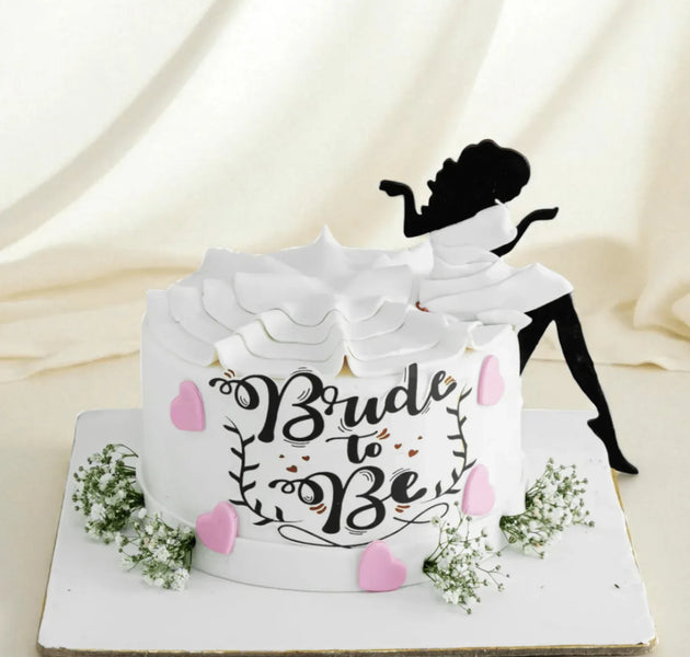 Elegant Bride to Be Silhouette Cake - Terrarich Cake Studio
