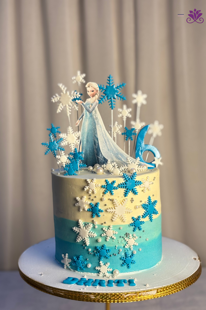 Ice Queen Elsa Winter Snowflake 6th Birthday Cake