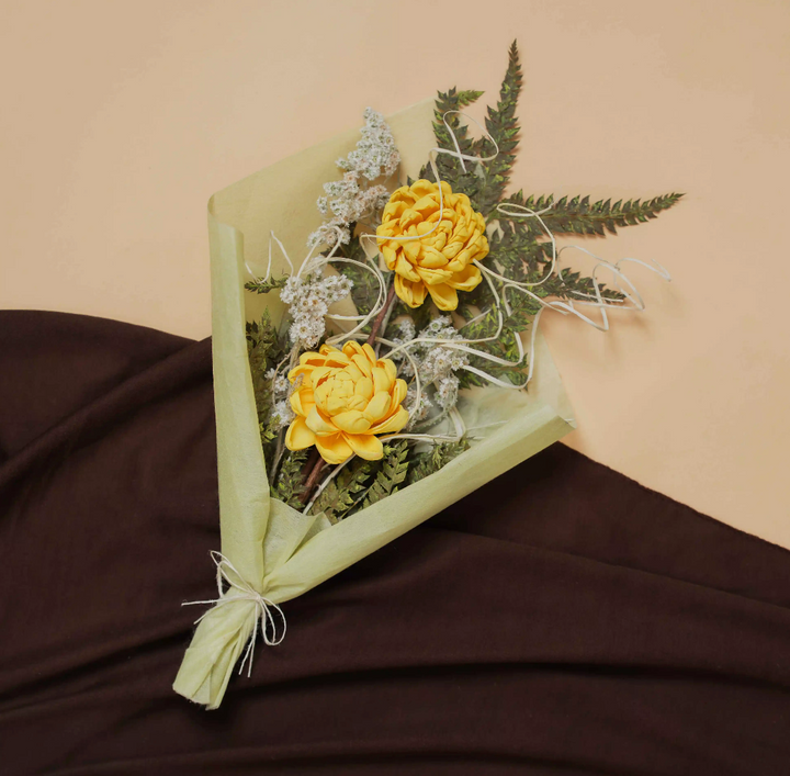 Golden Glow Marigold Love Dried Flowers Bouquet | Ideal for Gifting