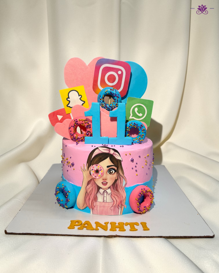 Teen Social Media Celebration Cake