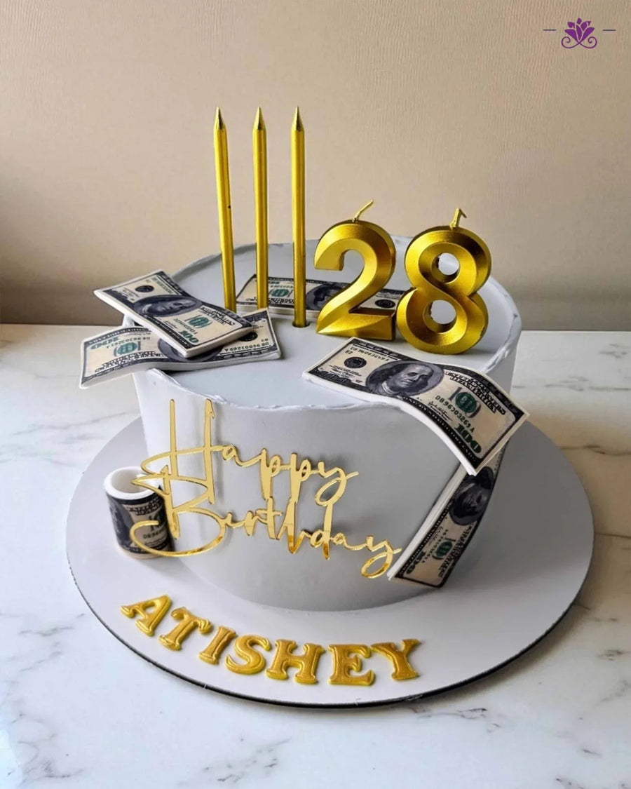 Golden Hustle Money Cake - Terrarich Cake Studio