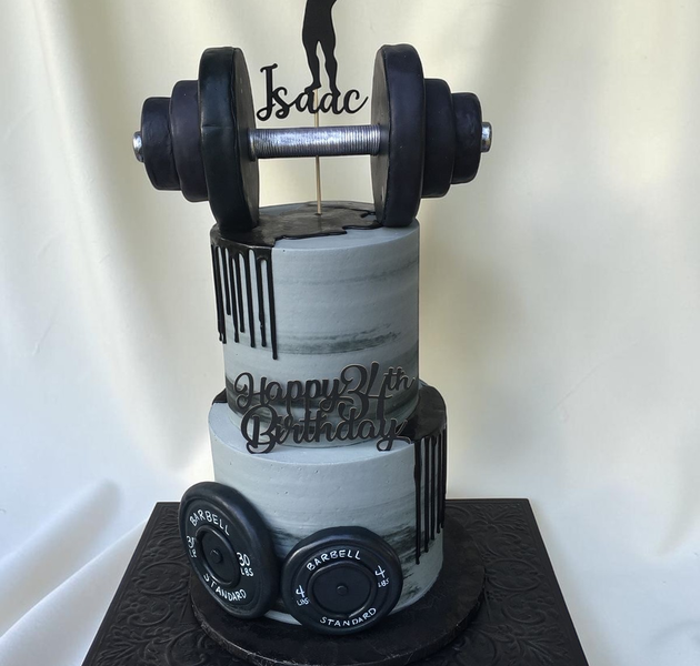 Luxury Gym Dumbbell Birthday Cake