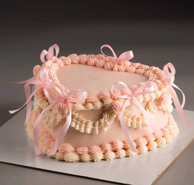 Blush Ribbon Vintage Cake