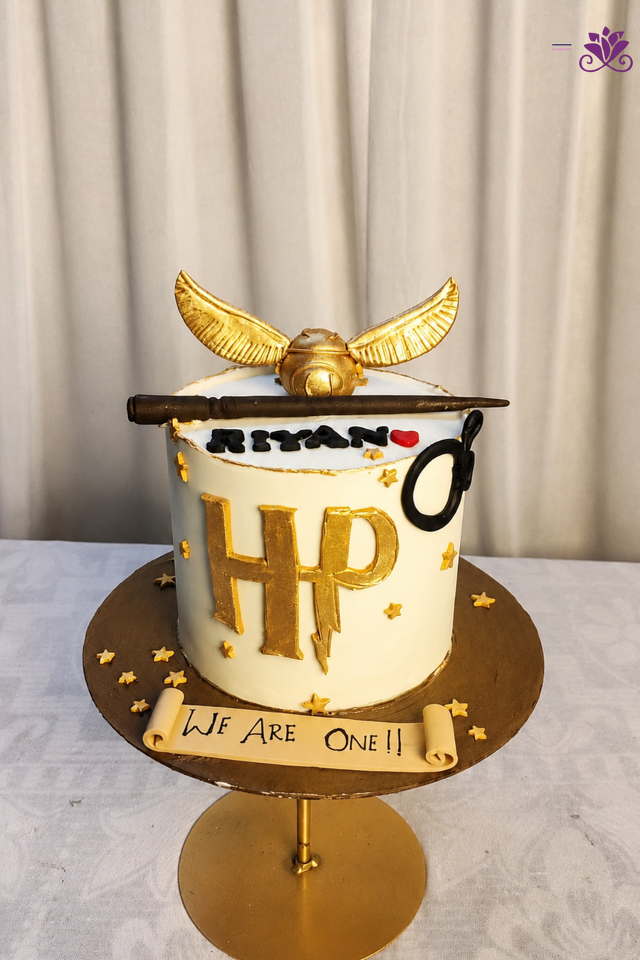 Golden Snitch & Magic Wand Harry Potter Celebration Cake