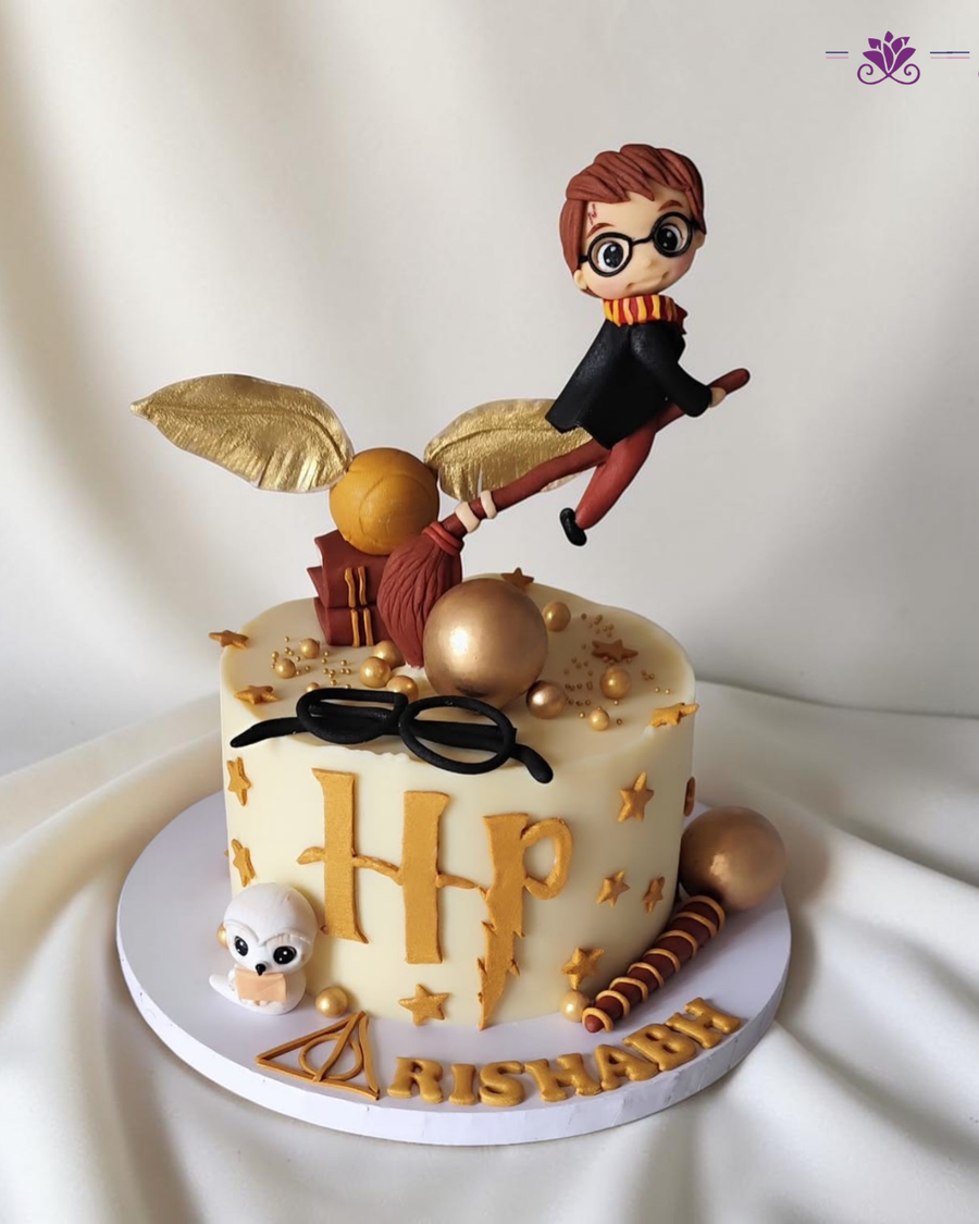 Harry Potter Theme Flying Nimbus Birthday Cake