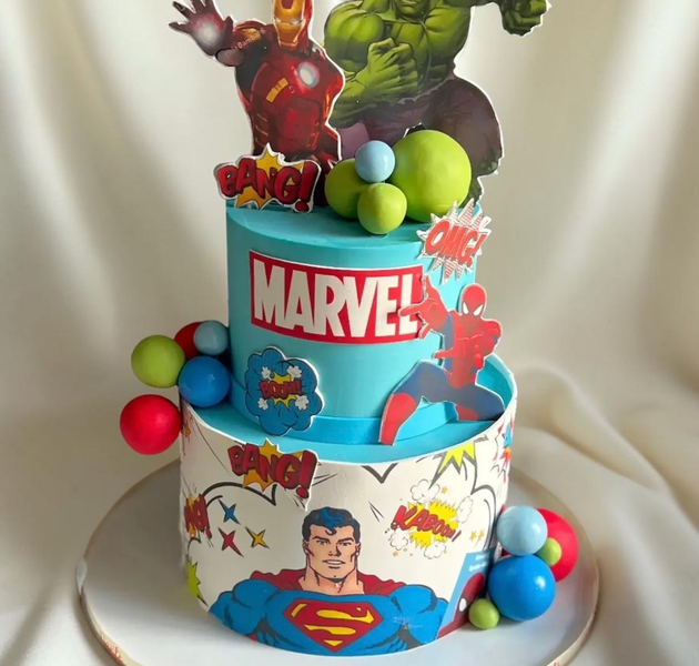 Hulk Iron Man Spider Man Cake