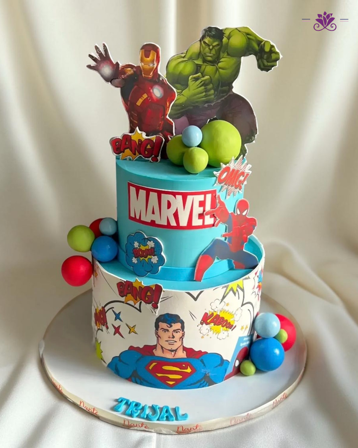 Hulk Iron Man Spider Man Cake