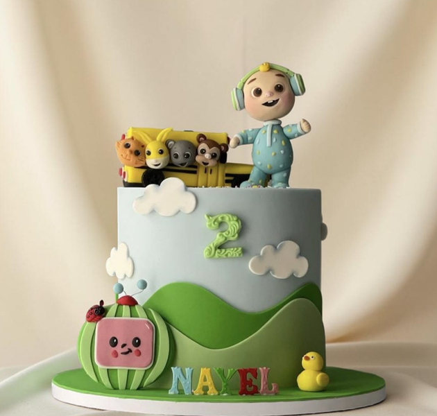 Cocomelon Animal Bus Second Birthday Cake