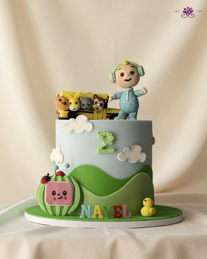 Cocomelon Animal Bus Second Birthday Cake