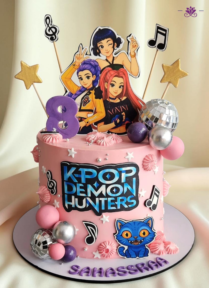 KPOP Demon Hunters Theme Birthday Cake